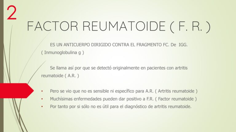 Factor reumatoide: relación con la artritis reumatoide