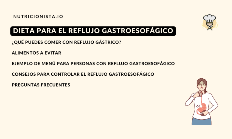 Menú dieta para reflujo gastroesofágico: Mejores opciones